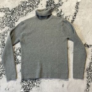 J Crew Sweater Womens Size Small Gray Ribbed Turtleneck Preppy‎ Basic Knit